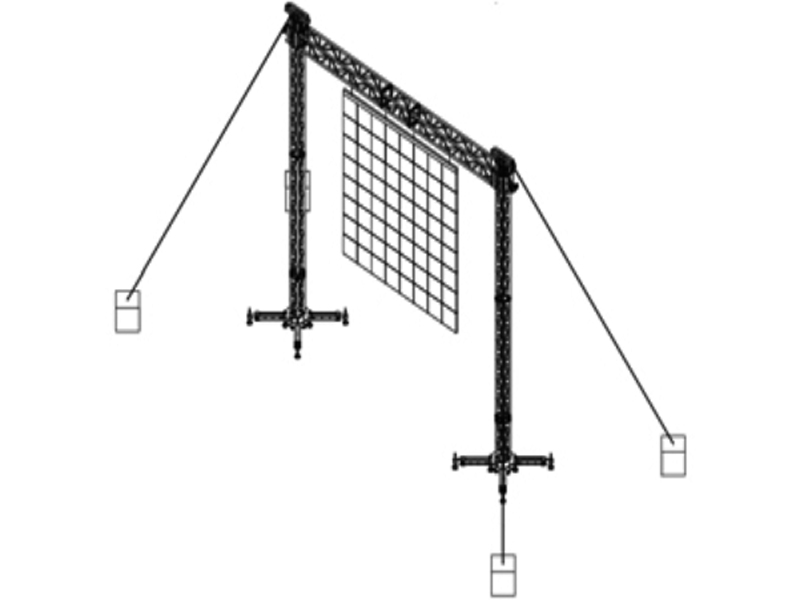 LED Screen Ground Supports  7 m span and load capacity up to 1,600 kg